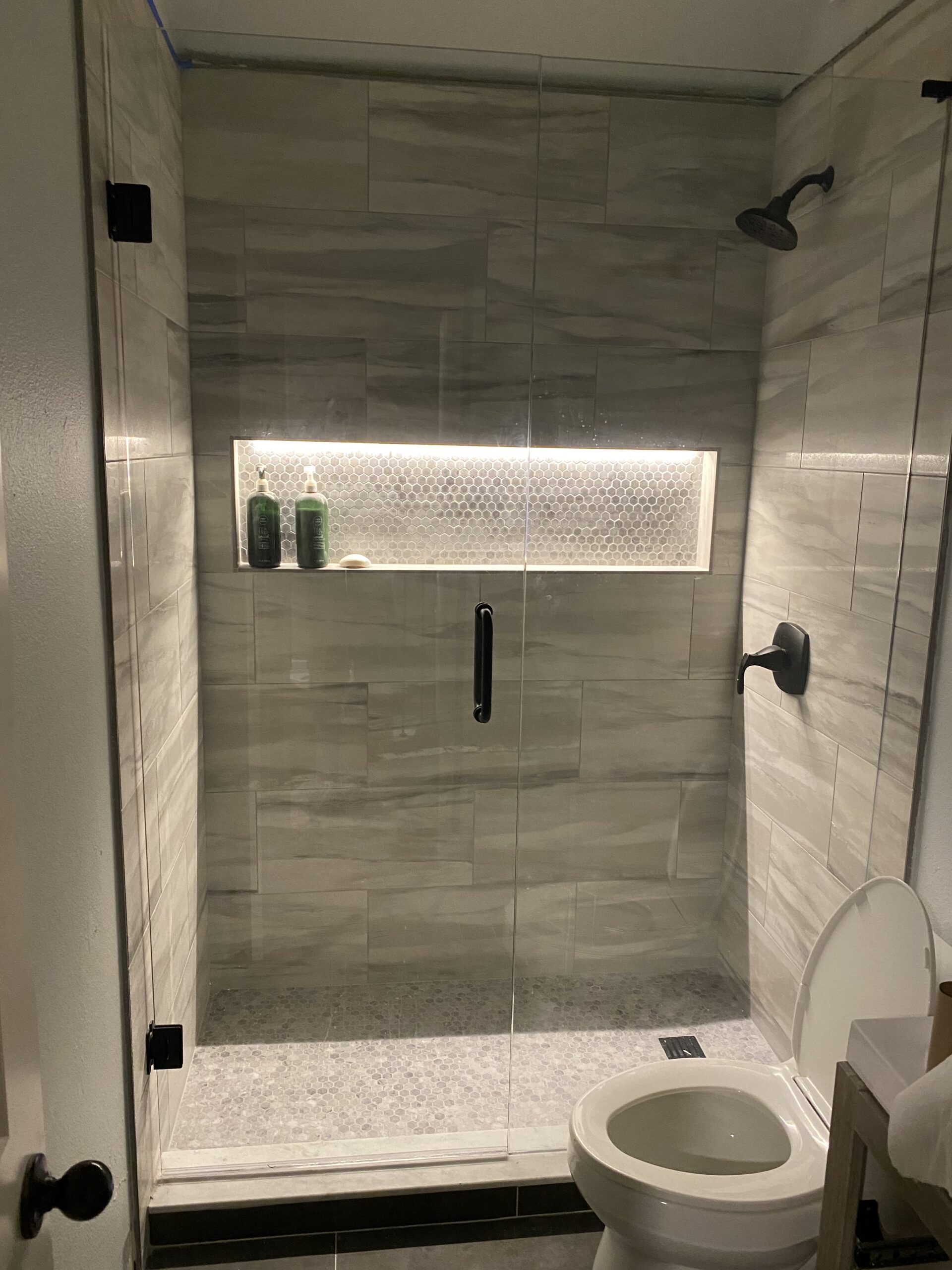 Shower Remodel with new Shower Glass in West Frisco