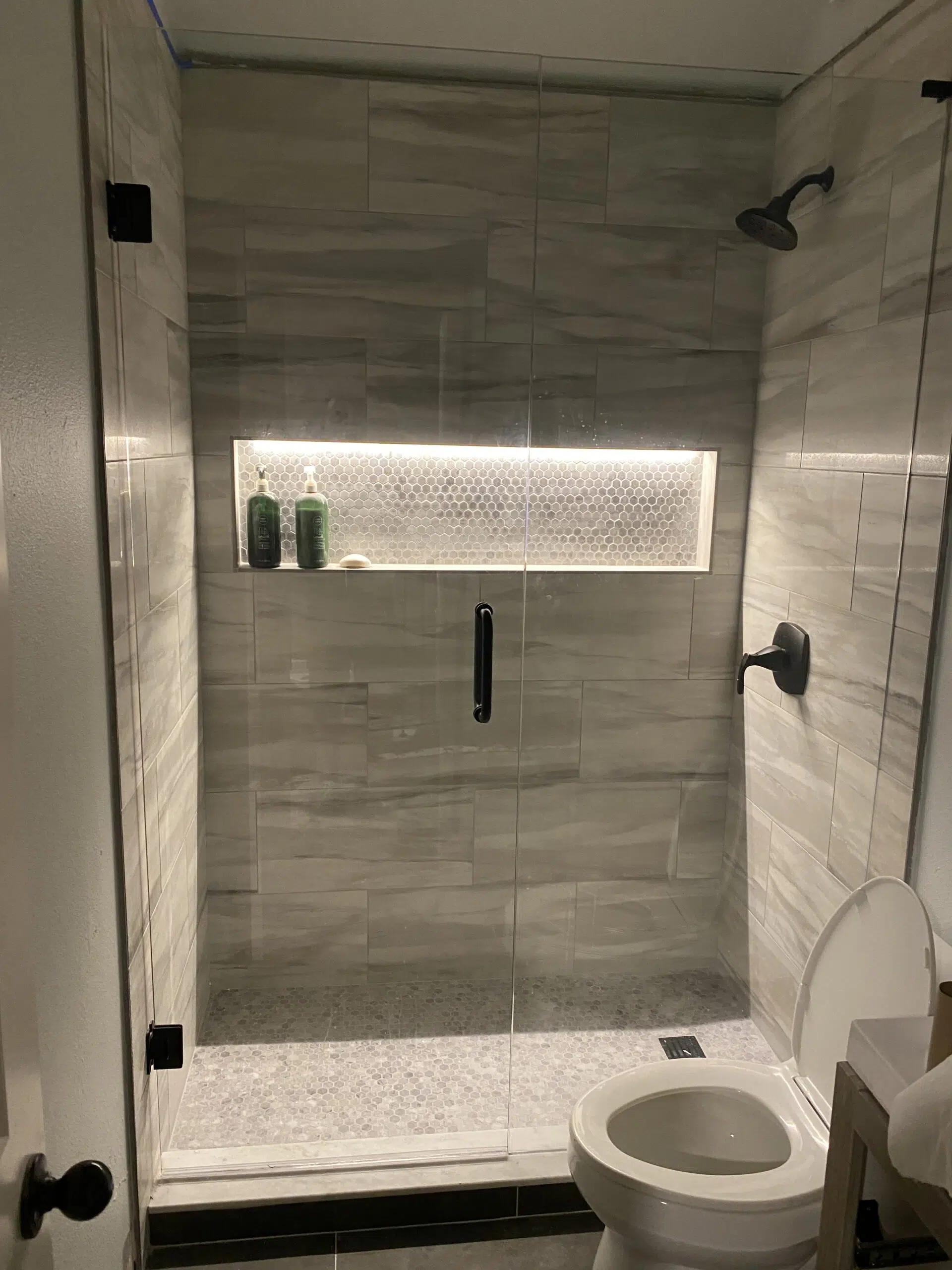 Shower Remodel with new Shower Glass in West Frisco
