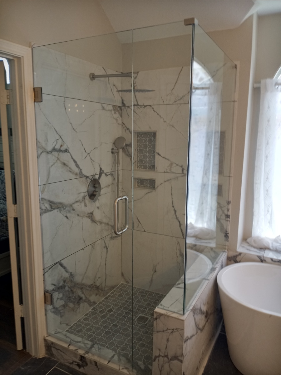 very large frameless shower