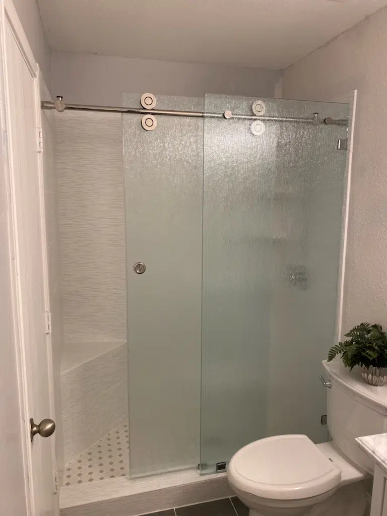 Rain Glass sliding shower door and glass panel Plano TX
