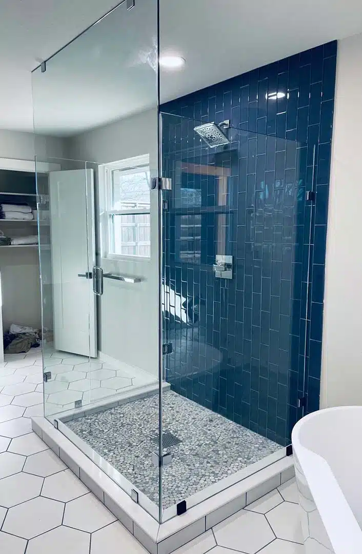 Half Wall Glass Shower Enclosures Dallas